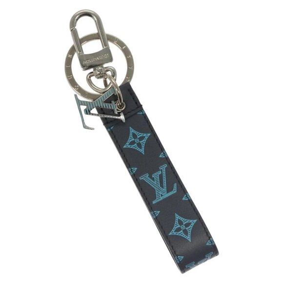 LOUIS VUITTON Monogram Shadow Porte Cles Dragonne Key Holder M82532 Auth 132813M - Picture 1 of 6